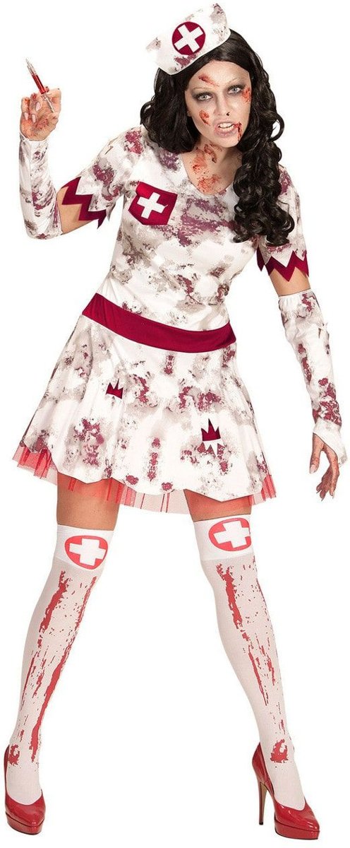 Zombie Kostuum | Zombie Izzy Verpleegster | Vrouw | Medium | Carnaval kostuum | Verkleedkleding